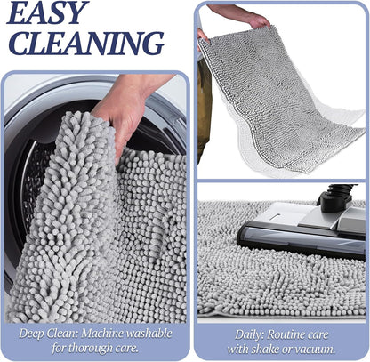 Cat Litter Mat, Litter Trapping Mat, 31"× 20" Cat Kitty Litter Rug with Waterproof Back, Super Soft for Cat'S Paws, Machine Washable, Navy Blue