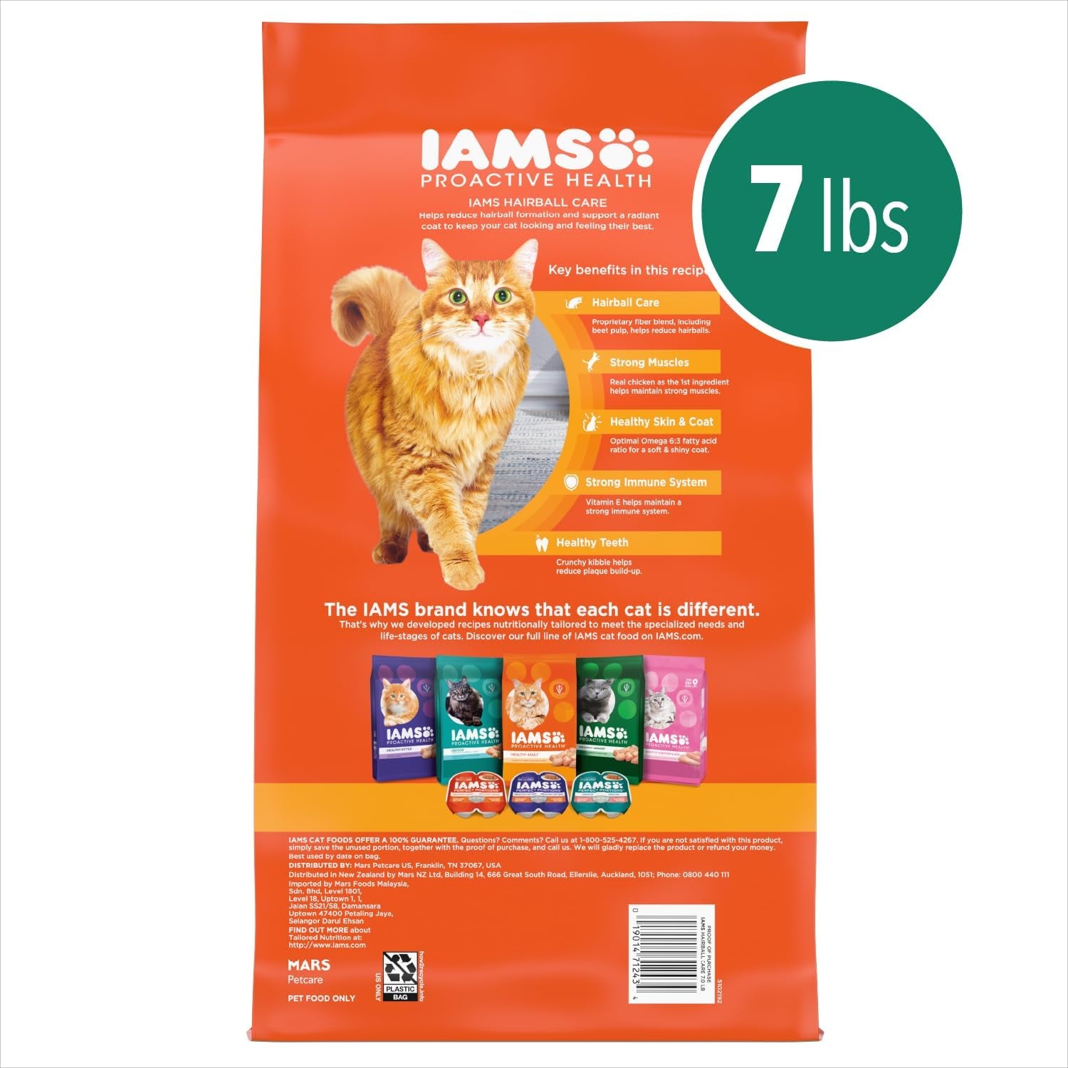 PROACTIVE HEALTH Adult Hairball Care Dry Cat Food with Chicken and Salmon Cat Kibble, 7 Lb. Bag
