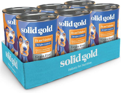 Weight Management Dog Food - Fit & Fabulous Wet Grain Free Dog Food Made with Real Chicken, Sweet Potato and Green Bean - for Weight Control and Dogs with Sensitive Stomachs