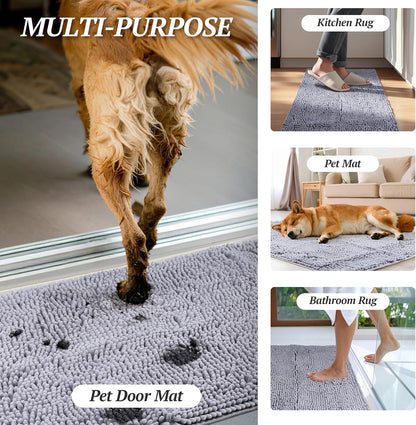 Cat Litter Mat, Litter Trapping Mat, 31"× 20" Cat Kitty Litter Rug with Waterproof Back, Super Soft for Cat'S Paws, Machine Washable, Navy Blue